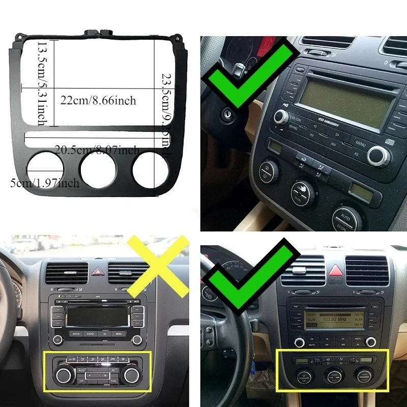 For VW For Jetta For MK5 Golf 5 Audio control panel DV panel Air conditioner outlet adjustment panel Car center control panel