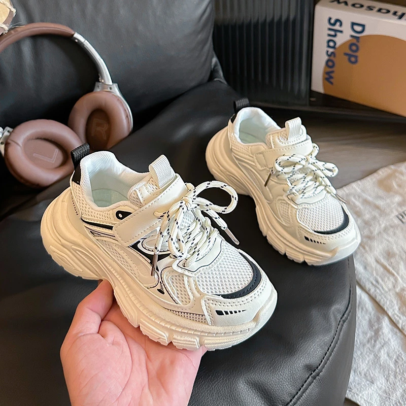 

2026, весенне-осенние детские баскетбольные кроссовки, дышащая школьная спортивная обувь для мальчиков и девочек, модные нескользящие детские кроссовки