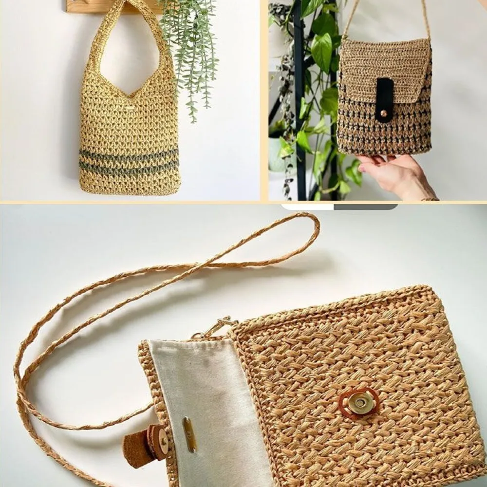 80m Lafite Grass Washable Braided Thread DIY Summer Sandal Hook Bag