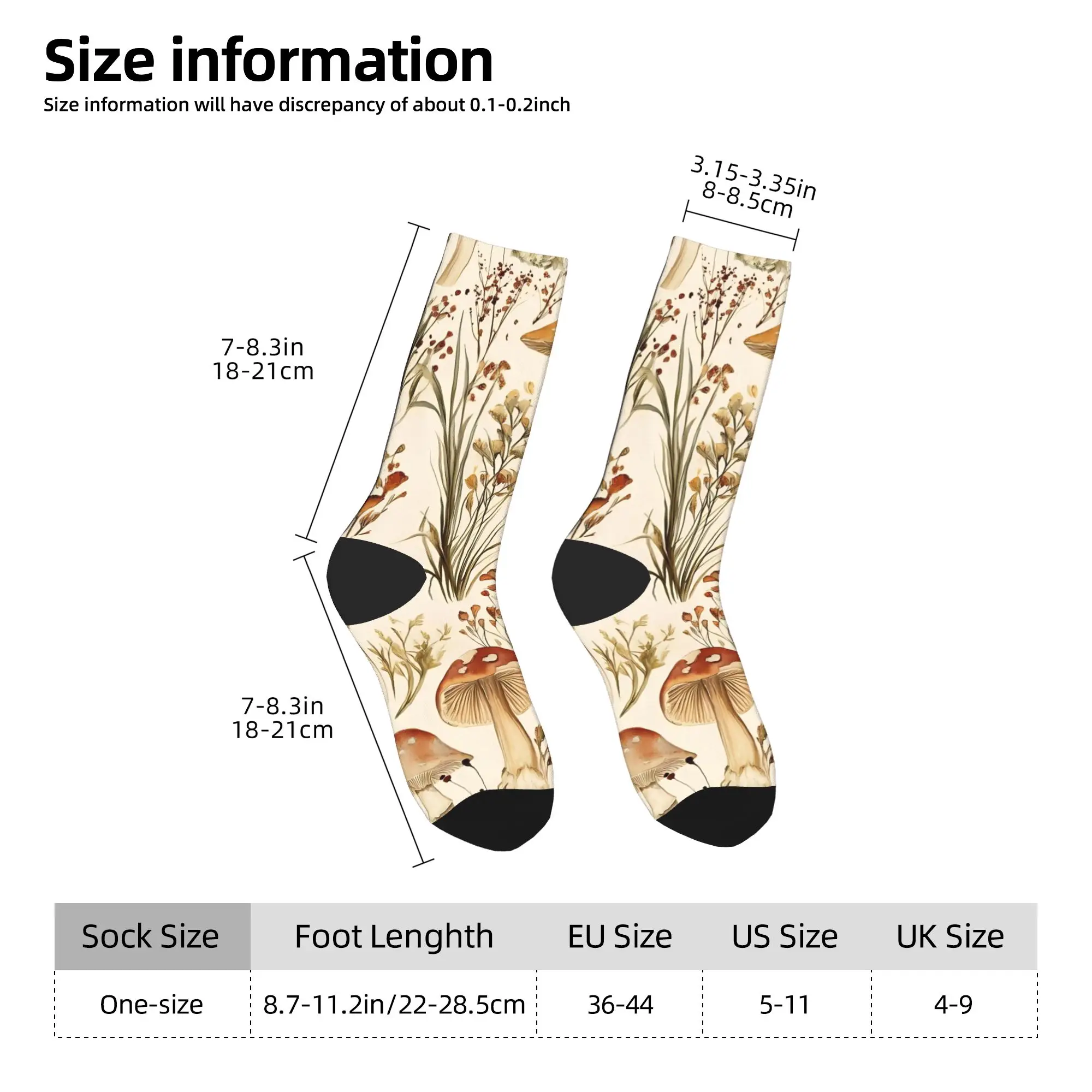 Chaussettes colorées unisexes en forme de champignon de forêt, chaussettes rétro antidérapantes à Tube central, dessin animé, automne et hiver