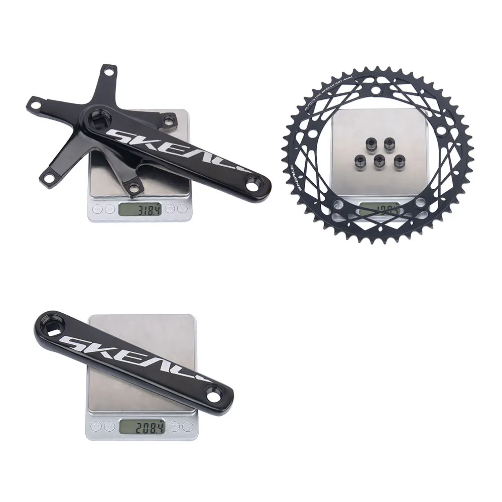 BOLANY Square Hole Alumniun Alloy Single Chainwheel Bicycle Crankset SKEACE 144BCD 165mm Integrated Fixed Gear Crankset