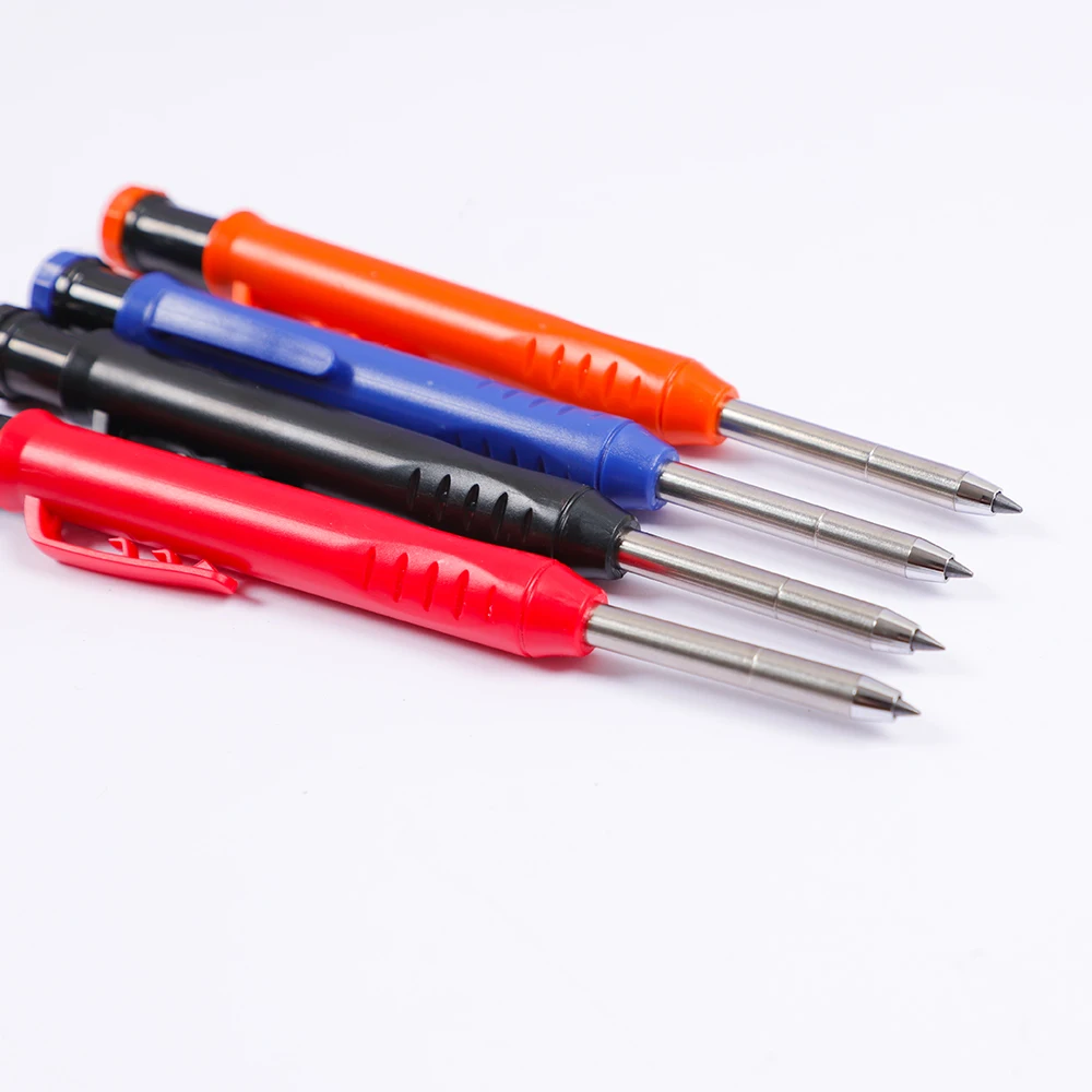 Solid Carpenter Pencil Set Woodworking Marking Tools Mechanical Pencil With 6Pcs Refills Construction Marker Carpentry Scriber