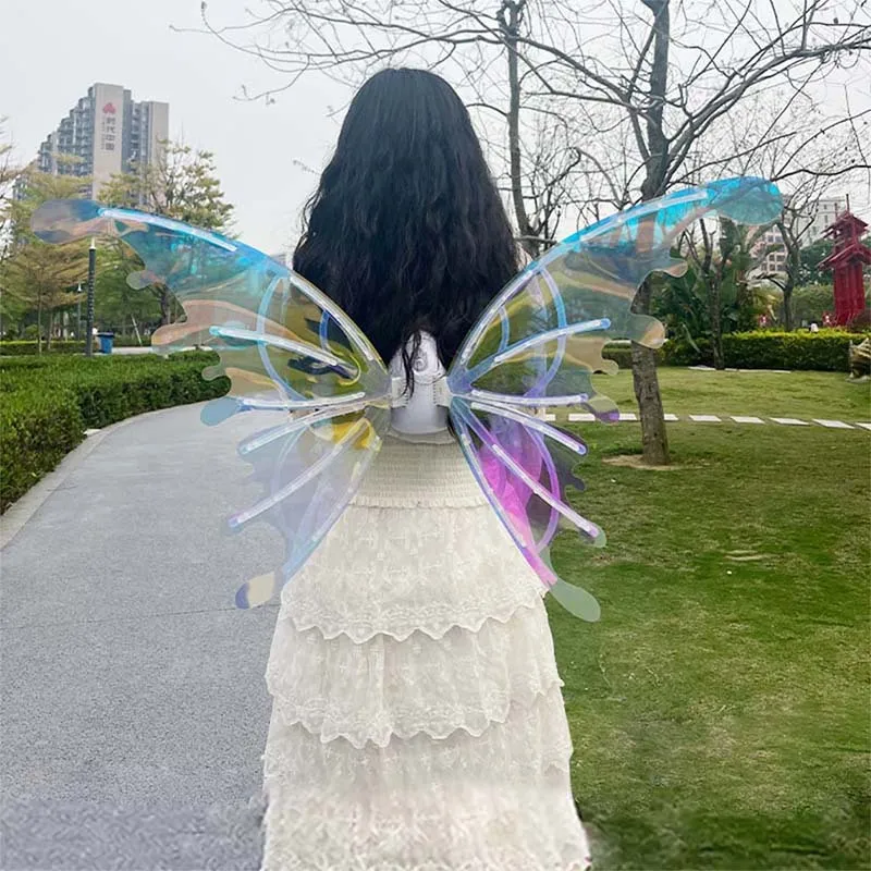 Halloween Children Electric Butterfly Wings Elf Wings Costume Magic Led Bats Wing Cosplay Dress Up for Kids Cats Dogs