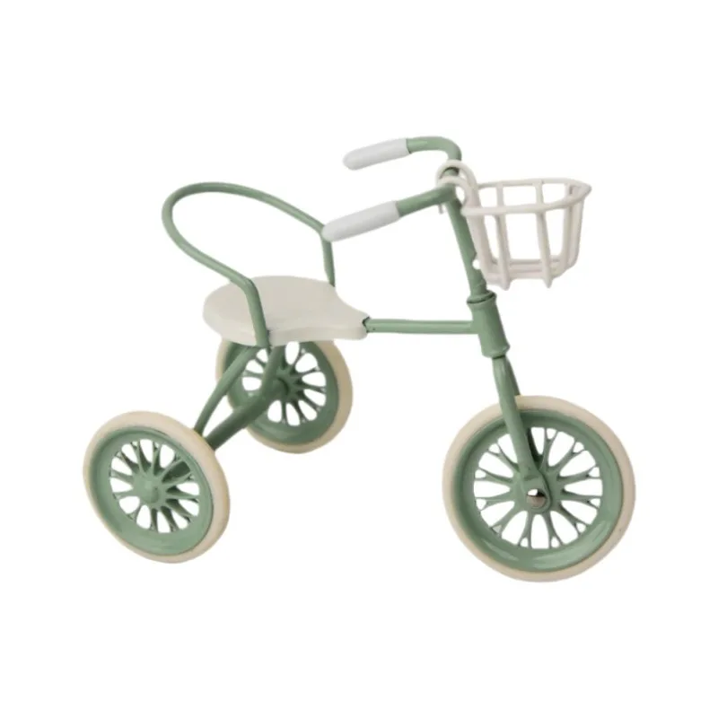 Tricycle l'inventaire en métal pour maison de poupée, accessoire réaliste pour herbe d Ob11, échelle 1:12