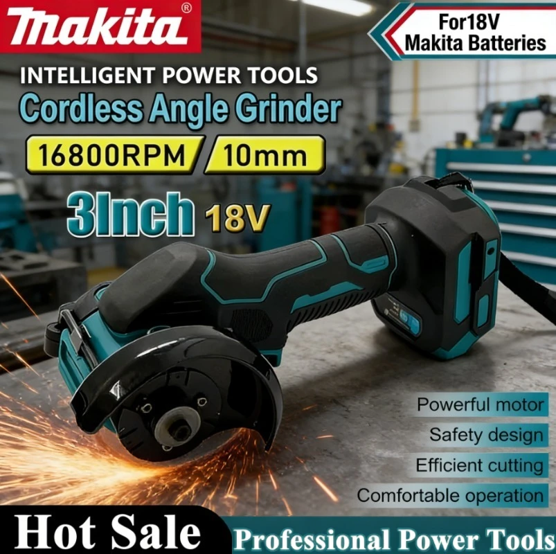 

Мини-угловая шлифовальная машина Makita 3 дюйма, беспроводная электрическая отрезная пила, электроинструмент для аккумулятора Makita 18В