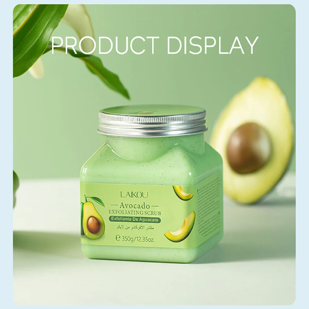 

LAIKOU Avocado Body Scrub 350g, Exfoliating Dead Skin Remover with Calendula, Deep Cleansing Softening Scrub for Smooth Skin