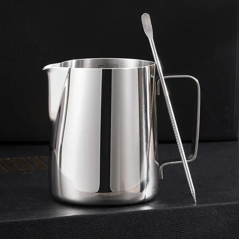 

coffee and tea tools，Stainless Steel Milk Frother,, Measuring Pitcher, 350ML/600ML，Barista Espresso Tool, Coffee Accessories