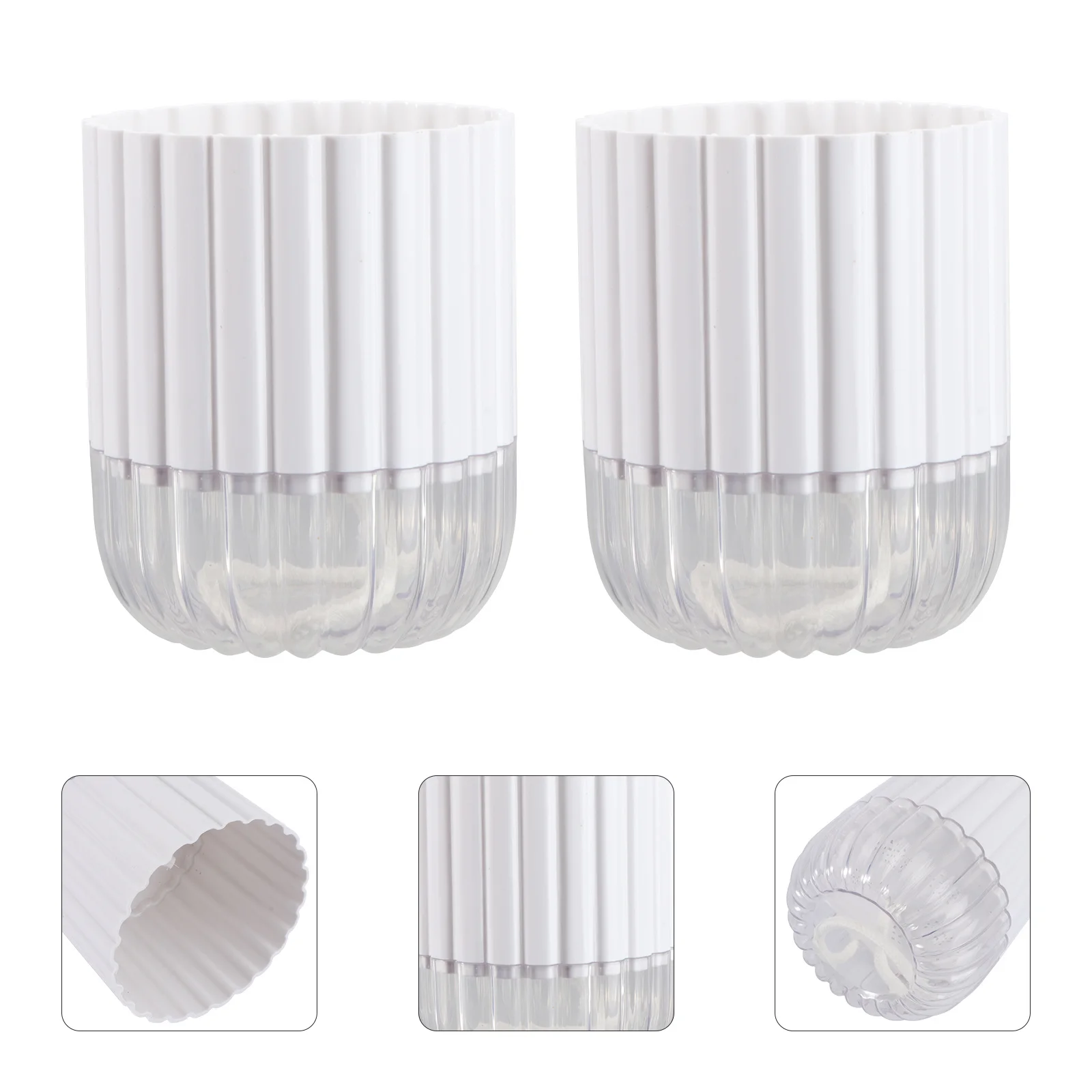 

2Pcs Water-Absorbing Resin Flowerpot Beautiful Adornment for Succulents Home Decor Gifts White Hydroponic Flowerpot