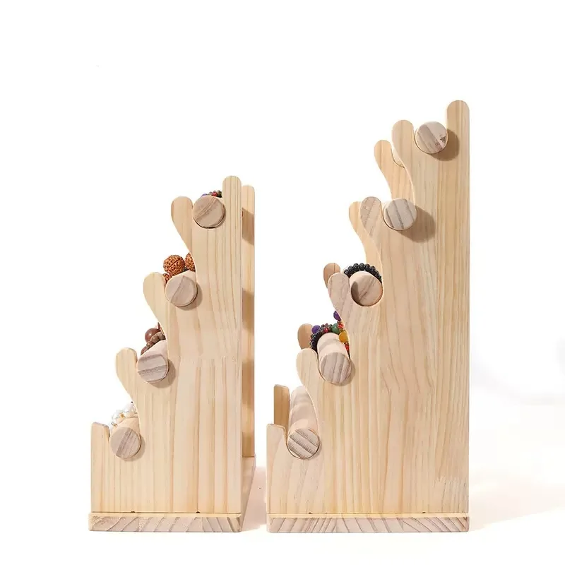 الصلبة الخشب حامل مجوهرات الأقراط الرجعية تخزين حامل المجوهرات سوار ساعة عرض الرف التعبئة والتغليف المنظم لوازم الدعامة