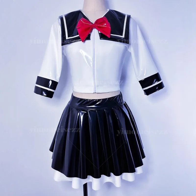 Customized JK Uniform Sailor Uniform Mid Sleeve Navy Collar Double Layer Color Blocked Pleated Skirt Role Cosplay Dress 054