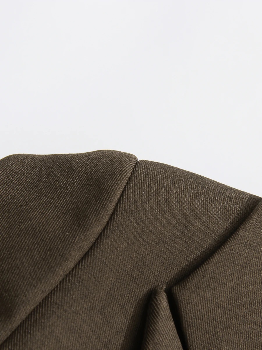 TWOTWINSTYLE Dopasowane, wyszczuplające kurtki damskie z przeszyciami, zapinane na guziki, modna kurtka z asymetrycznym kołnierzem, długie rękawy, nieregularny krój, nowość