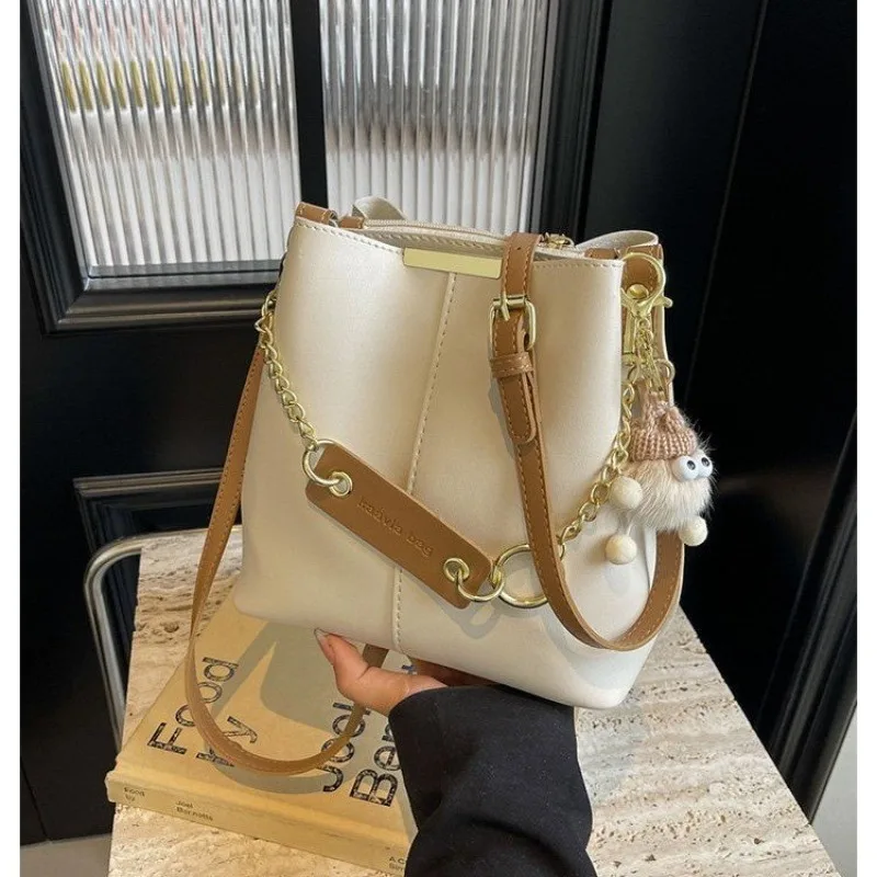 

Trendy Leather Diaper Bag Unique Minimalist Crossbody Handbag Large Capacity Vintage Satchel for Daily Commute & Travel