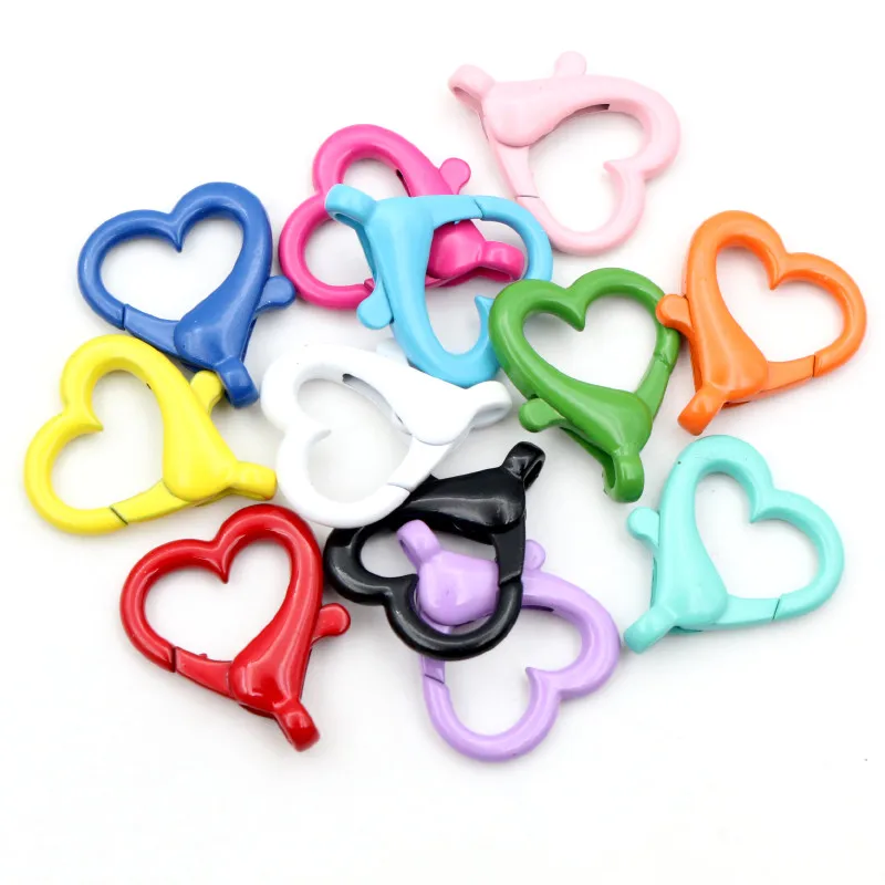 New Fashion Multi-colors Mixed Alloy Open Rings Lobster Clasp Hooks DIY Keychain Jewelry Making Findings Supplies Accessories