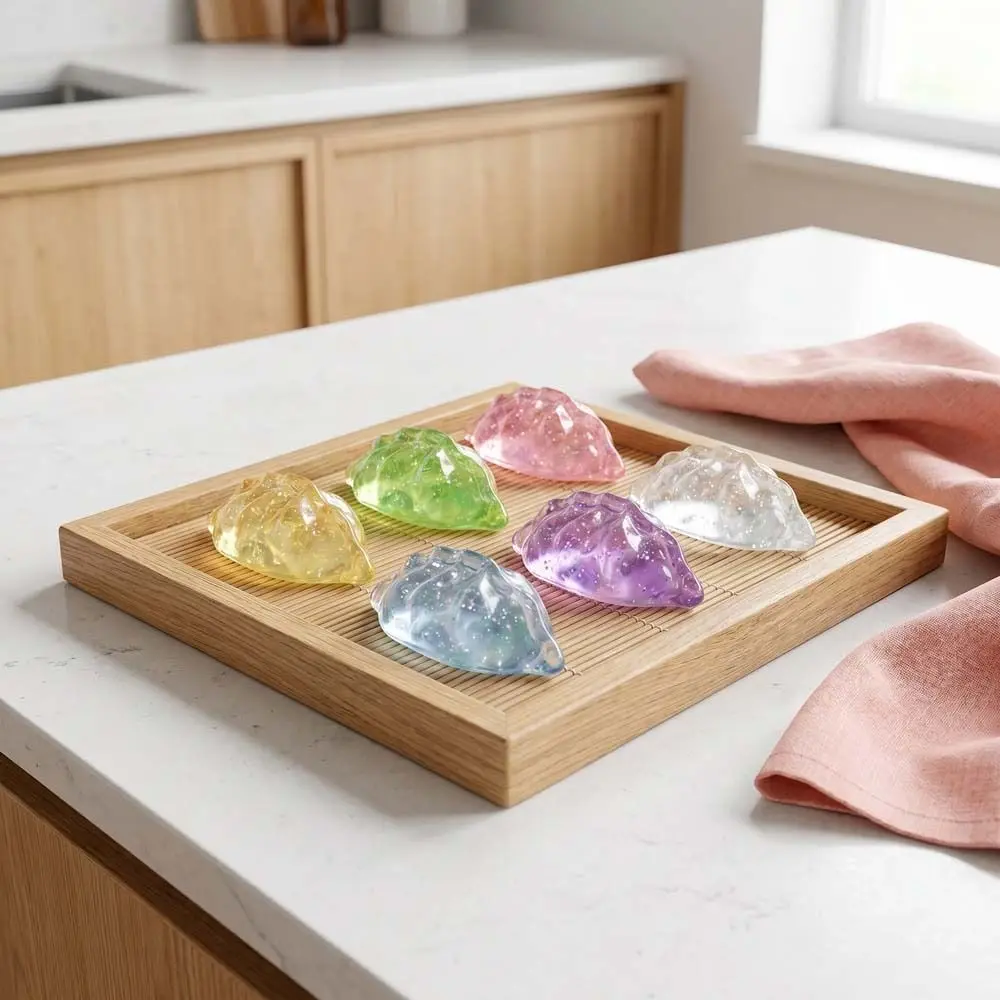 24pcs/set Prank Soft Cute Mini Dumplings Squishy With Steamer Food Shape Squishy Crystal Bun Squeezable Pinch Fidget Sensory