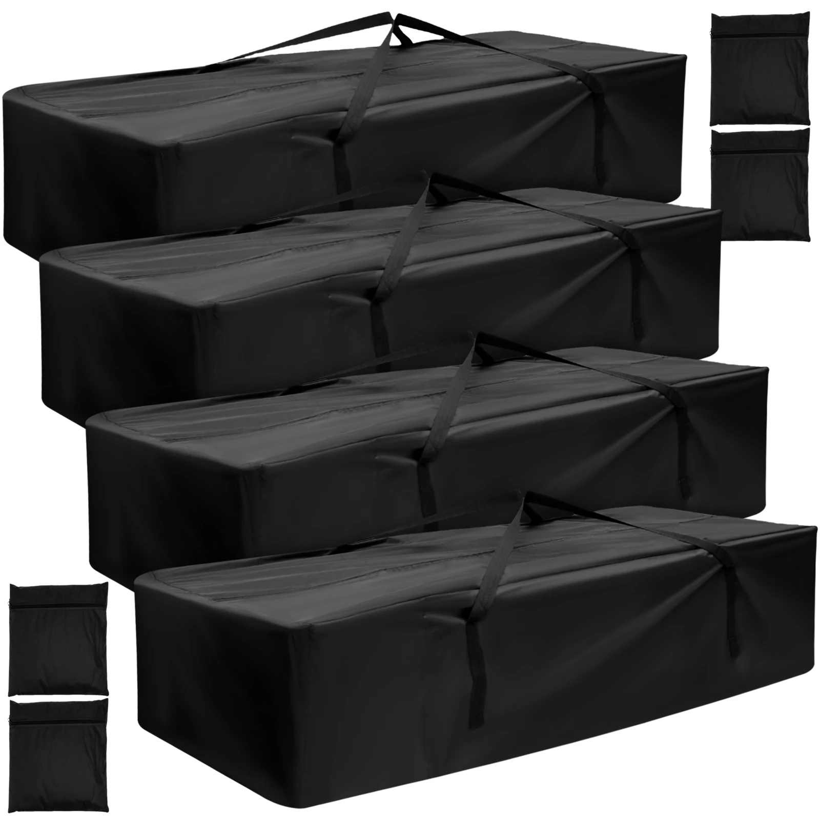 

4Pcs Outdoor Storage Bag 210D Oxford Cloth Garden Cushion Holder Bag with Handle and Zipper Waterproof Furniture Storage