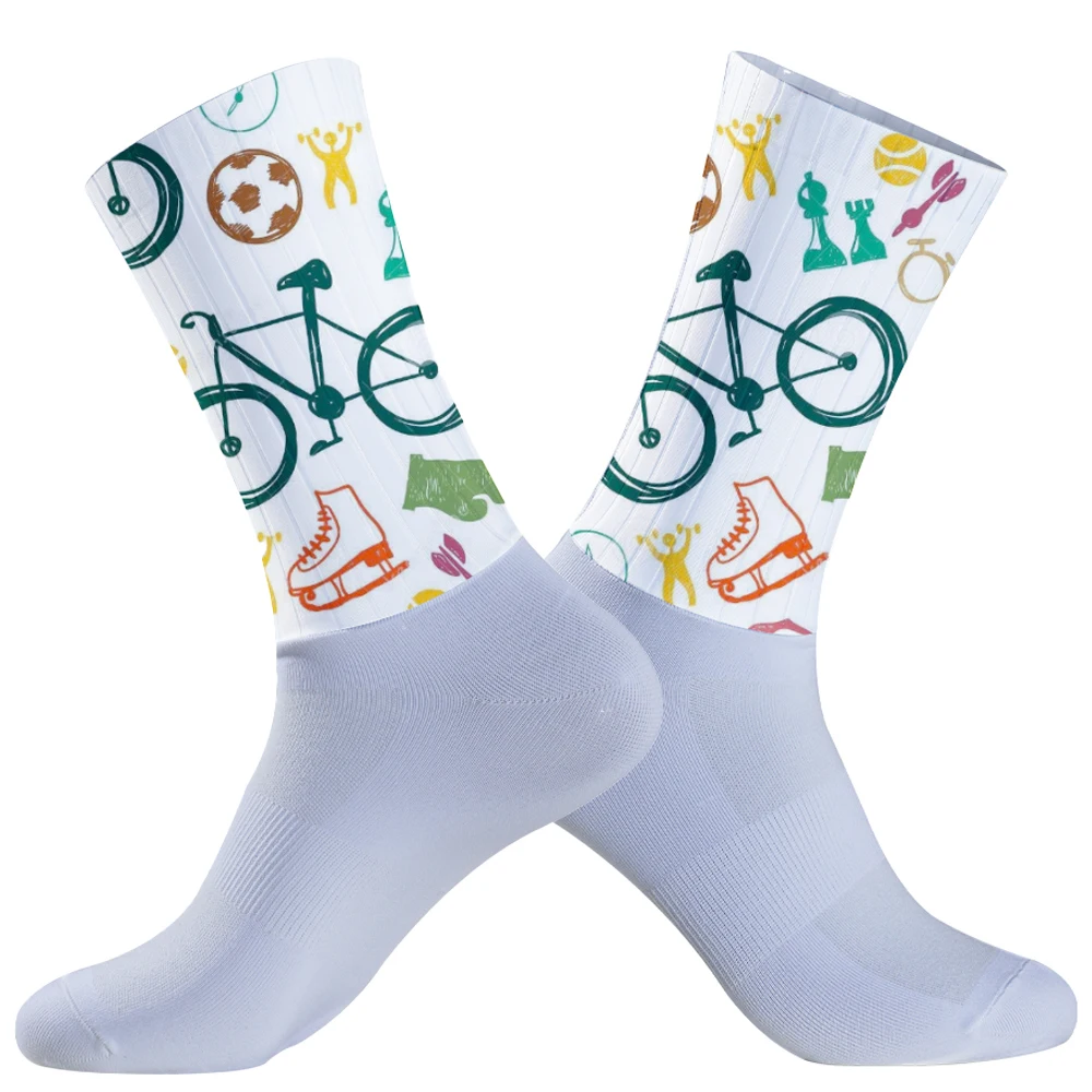 

2024 New Men Women Calcetines Ciclismo Summer Aero Bike Team Cycling Socks Silica Gel Breathable Pro Racing Sports Socks