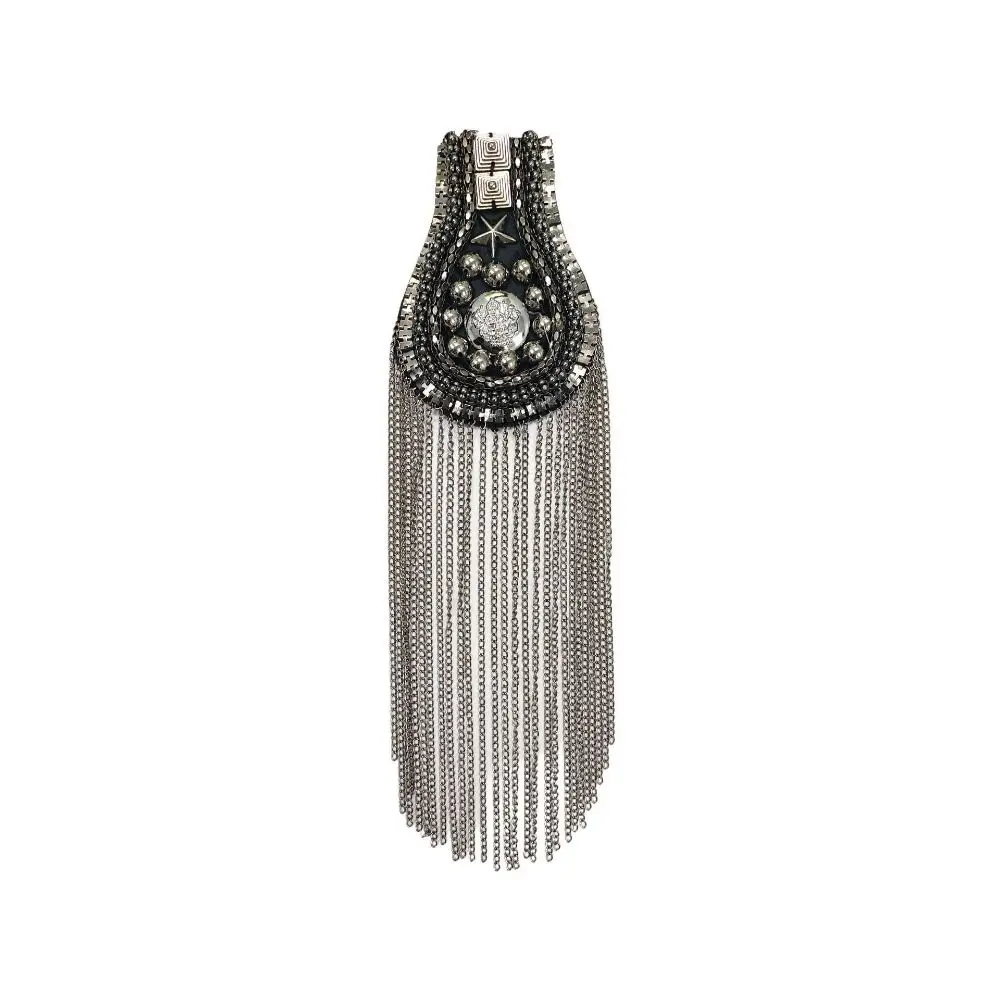 New Long Chain Shoulder Tassel Epaulet Detachable Rhinestone Shoulder Epaulettes Badge Clothing Accessories
