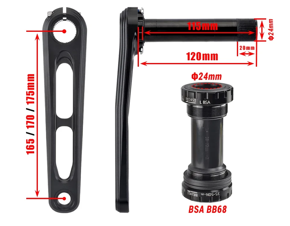GOLDIX Ultraleichte Rennrad-Kurbelgarnitur Doppelkettenblatt 50-34T/52-36T/53-39T 165/170/175mm Vollständig CNC-gefräster Kurbelarm für Rennräder – Detail 3