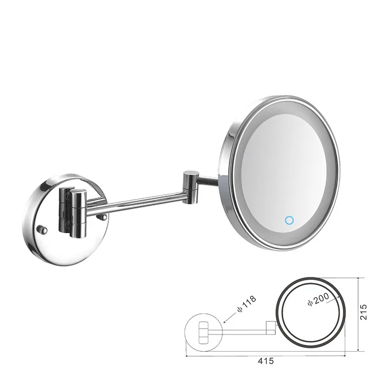 

Hxl mirror touch bathroom makeup mirror hotel rotating extendable mirror single-sided magnifying