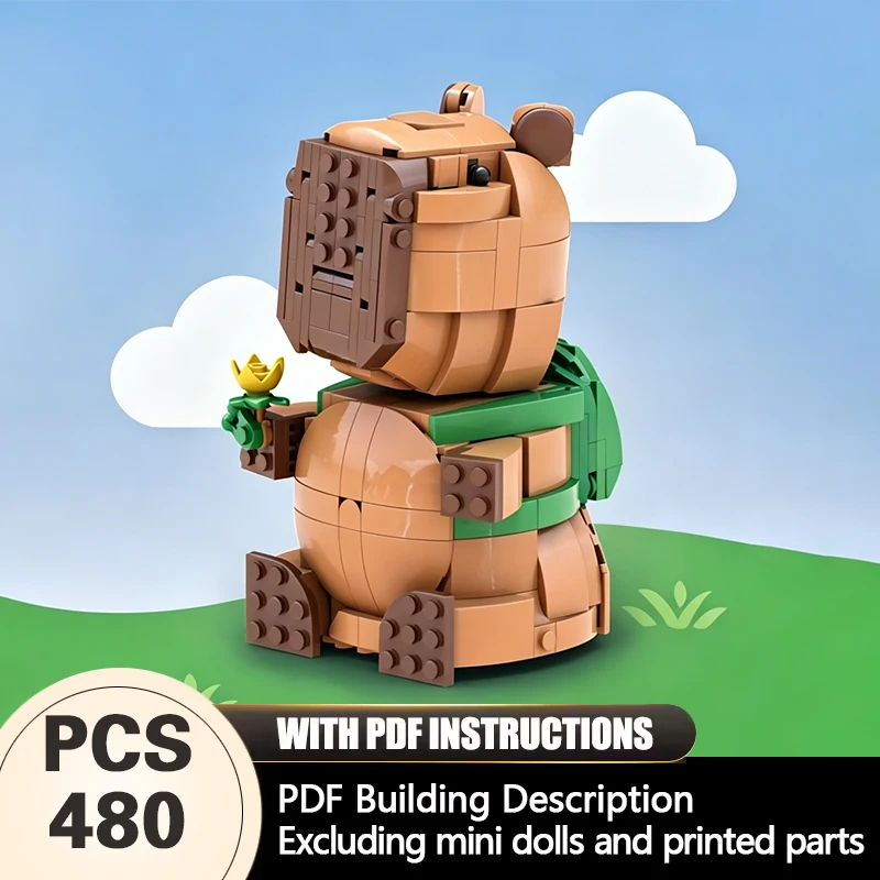 Creators Animal Series Model MOC Building Bricks Capybara Backpacker Modular Technology Gifts Holiday Assemble Children Toy Suit