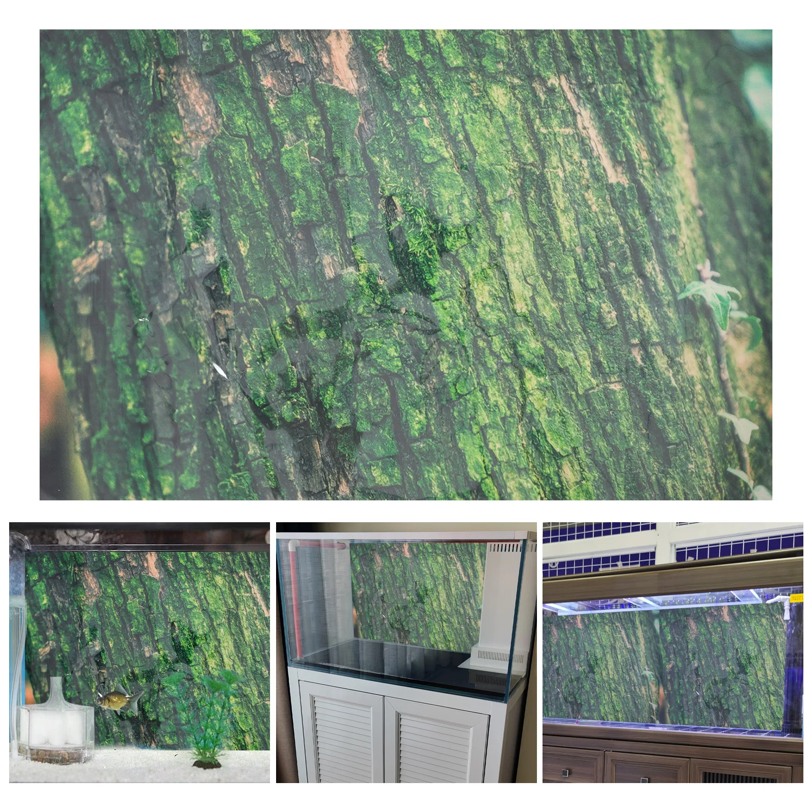 

Background Sticker Tree Bark Pattern Decor Easy Apply Residue Free Aquarium Decoration Landscape Sticker Wall Decal Home