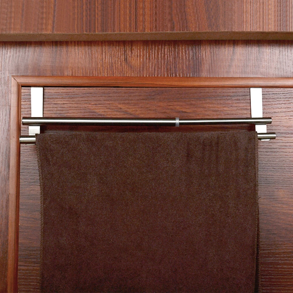 

Retractable Double Towel Bar Stainless Steel For Cabinet Door Bathroom Kitchen Over The Door Towel Hanger Storage Holder