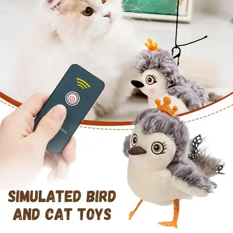 1 stücke Simulierte Vogel Spielzeug Elektrische Flattern Katze Interaktive Kätzchen Automatische Moving Plüsch Vogel Jagd Pet Unterhaltung Zubehör