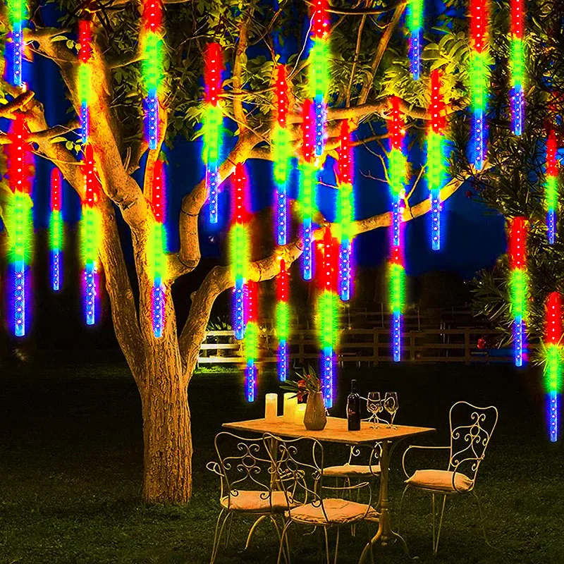 

LED Meteor Shower Raindrop Lights Waterproof Snow Falling Outdoor String Lights for Garden Party Wedding Christmas Tree Patio