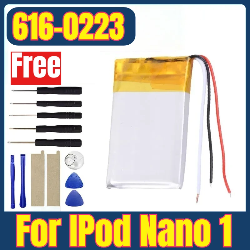 

Replacement Battery 616-0223 616-0224 for IPod Nano 1 1st Generation MP3 Rechargeable Nano1 616-0223 Batteries + Tools