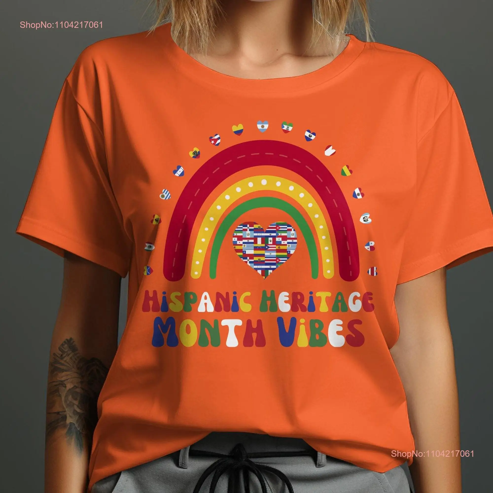 Hispanic Heritage Month T Shirt For Women Mexican Spanish Latina Celebration long or short sleeves