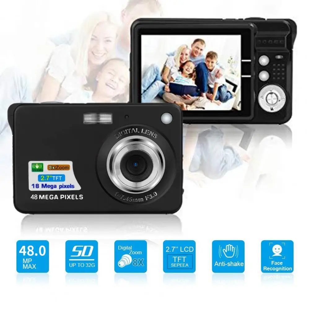 Smart Camera 48 Megapixels HD-compatible Vintage Multifunctional Travel Selfie Video Macro Shot Digital Camera Kids Gift