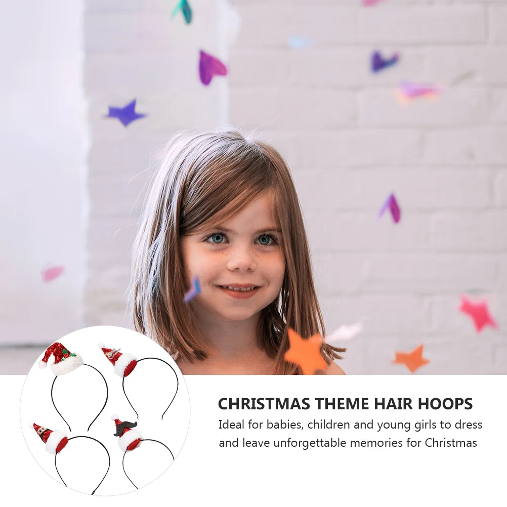 

4 pcs 1 Set Christmas Headbands For Fabric Hoops Party Costume Accessories Xmas Decoration Supplies Hair Accessories