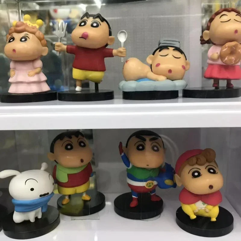 2023 New Crayon Shin-chan Life Scene Cute And Funny 8 Pcs 1boxed Blind box Anime Peripheral Model Children's Christmas Gift