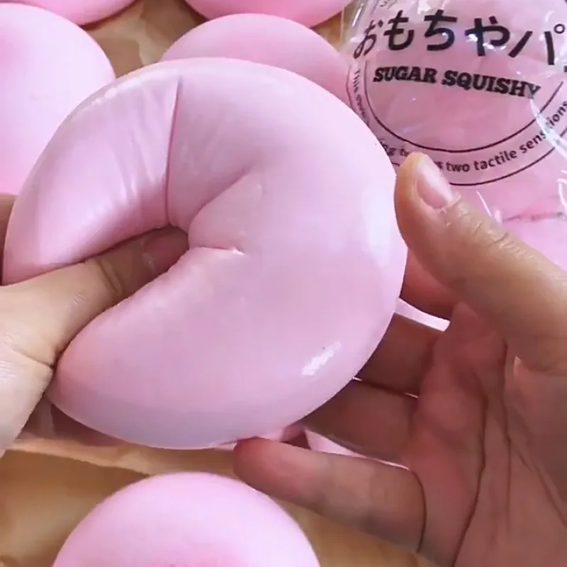 Różowy miękki bunek na parze, zabawka sensoryczna, wolno powracająca do kształtu, antystresowa, na niepokój, ADHD, autyzm, prezent dla dzieci i dorosłych, ASMR