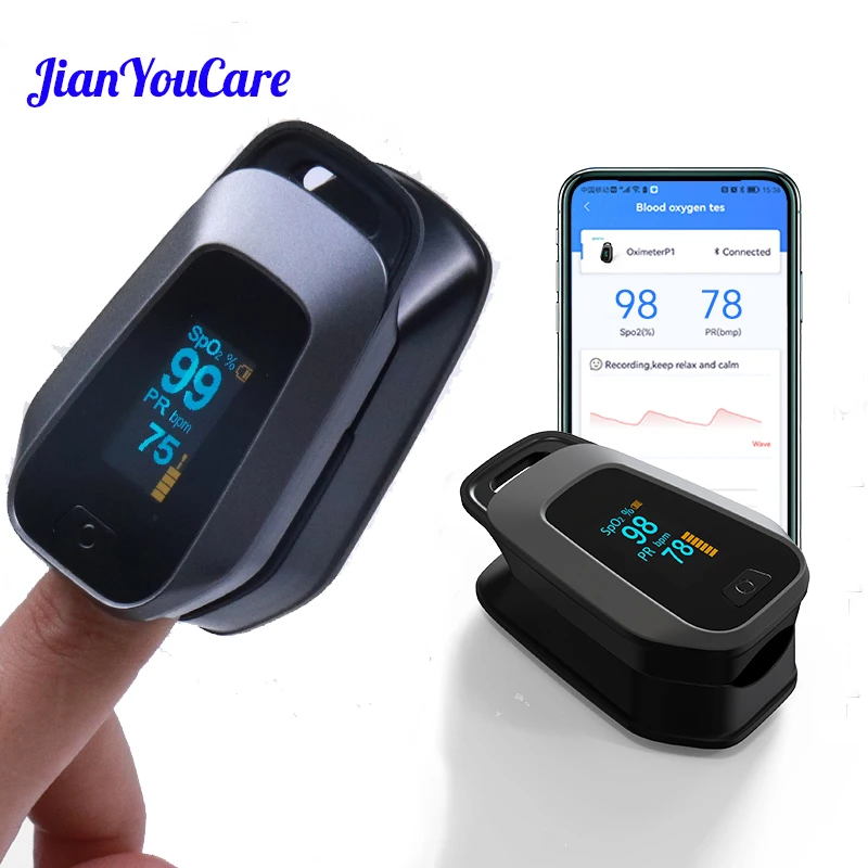 

JianYouCare Bluetooth Wireless transmission Portable Oximetro De Dedo spo2 PR fingertip oximeters Finger oximetro pulse Oximeter