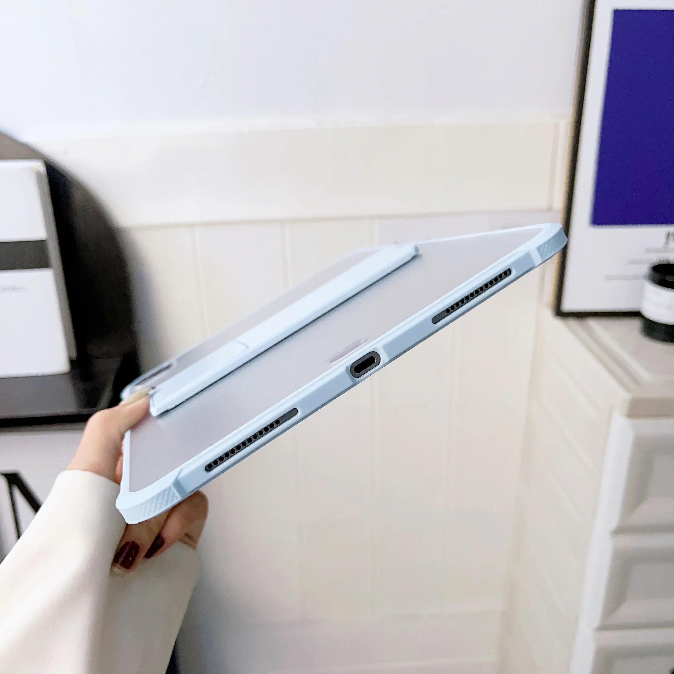 Matte Stand Case For iPad Pro 2024 M3 13 11 12.9 Cases Air 4 5 6 7 8 9 10TH Generation 10.2 10.9 inch Mini Kickstand Cover