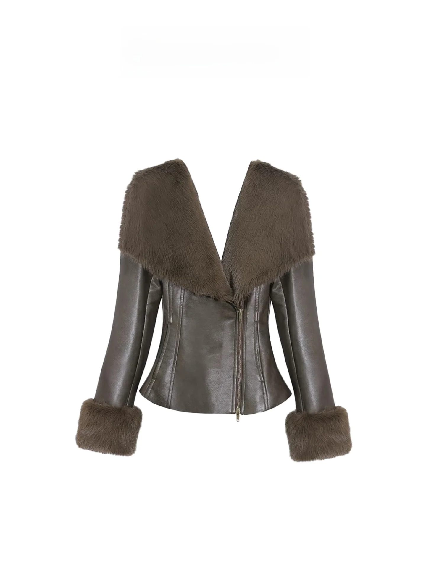 

Heza Ретро плюс размер Куртка из искусственного меха женское зимнее пальто с застежкой на талии грушевидное боди pe Jaet/пальто