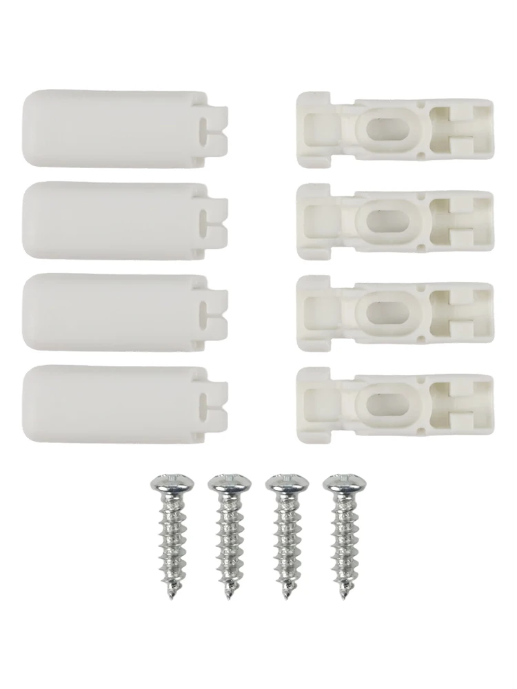 4Pcs Window Blind Base Clamping Brackets Set With Screws For Curtain Shade Bottom Support Stable Mounting Kit Home Improvement T