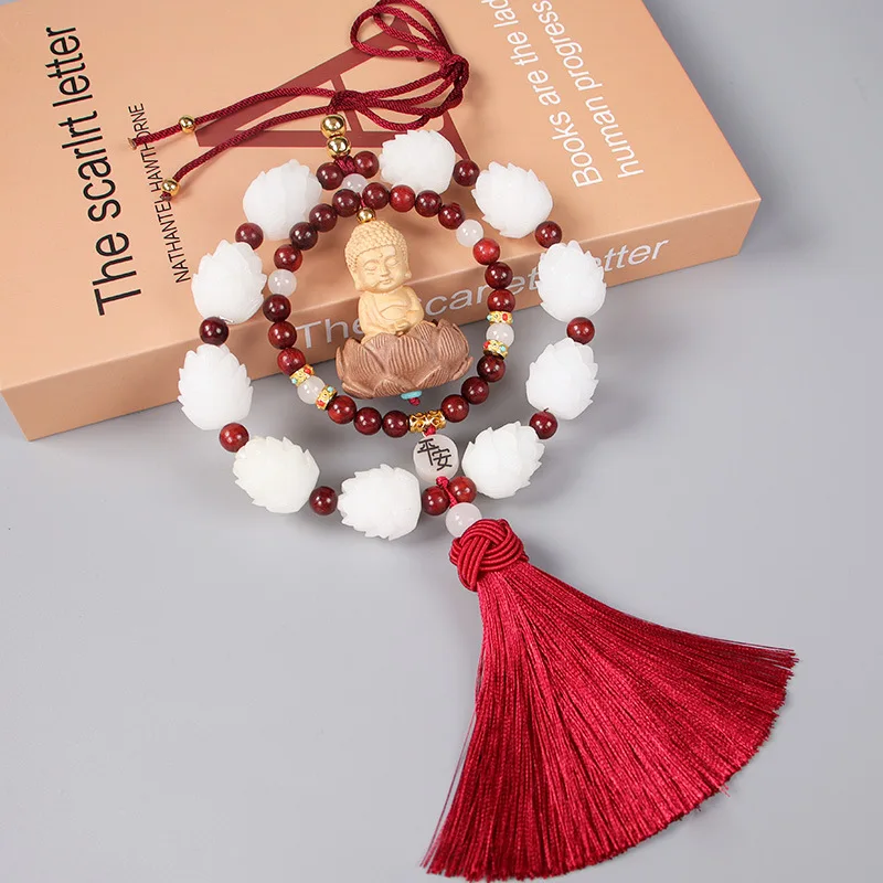

2024 New Buddha Lotus car pendant accessories Bodhi car pendant car pendant rearview mirror pendant bag chamrs