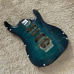 7 Strings Solid Wood HSH Pickup Guitar Body Floyd Rose Tremolo Quilted Maple Top Right Hand for DIY Surface Damages AB701