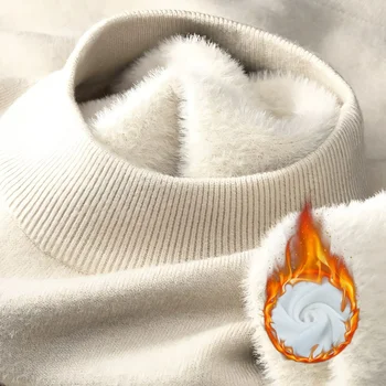 سترة رجالية سميكة من الصوف ، نصف ياقة عالية ، قطعة علوية محبوكة للعمل ، اتجاه الشباب الكوري ، أزياء متعددة الاستخدامات ، أحادية اللون ، الشتاء ، 1: 1000