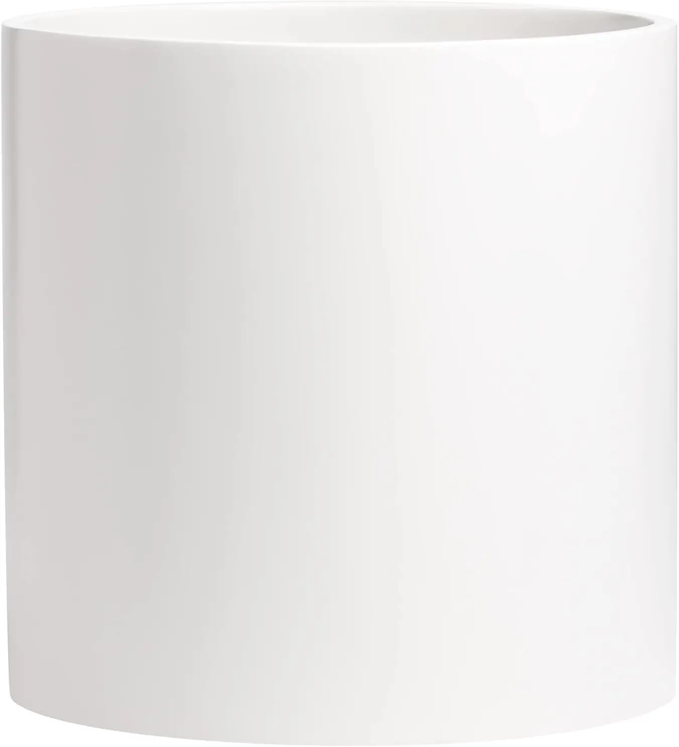 Brea Round Cylinder Fiberglass Planter, White, D:12