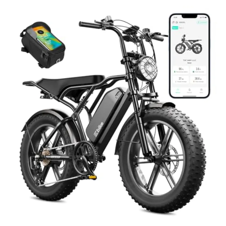 

Electric dirt bike for adults: 1500W peak motor 28 MPH 60/100 miles range fat tires 48V 15Ah/25Ah removable battery 20 full sus