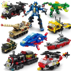 Ultimate Rescue Engineering Car Police Truck Tank Helicopter Fire Fighter Bricks Set for Kids