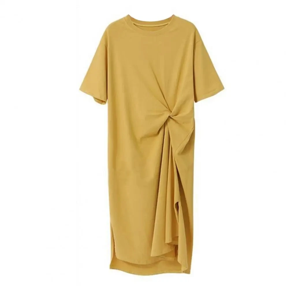 2024 summer new loose casual women's plus size long T-shirt dress T-shirt dress short sleeved dress