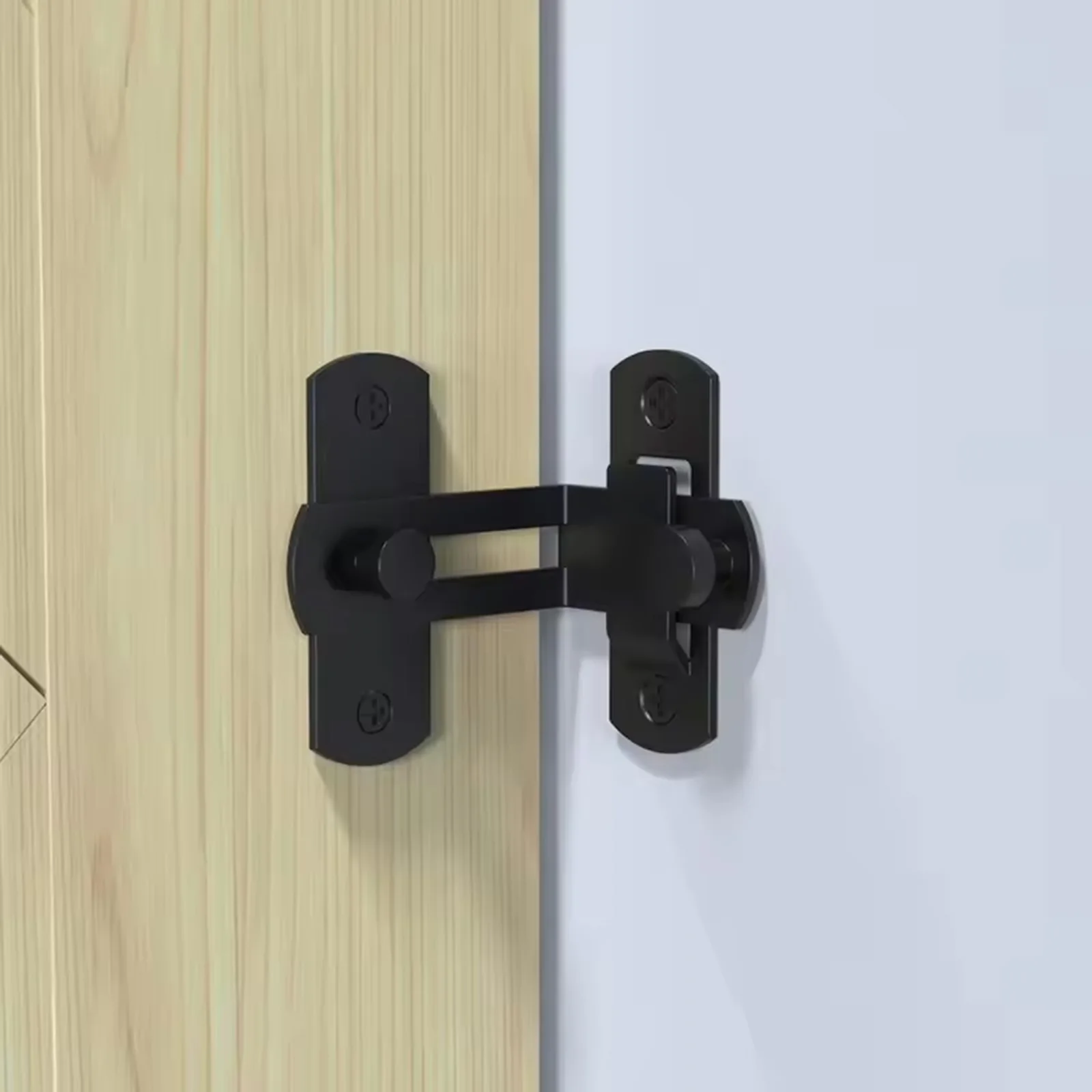 Stainless Steel Door Latch Hook 90 Degree Lock Toggle Latch Sliding Barn Door Lock Household Black Iron Right Angle Barn Lock