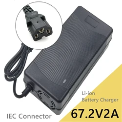 67.2V 2a Lithium Batterij Oplader Voor 60V Li-Ion Batterij Met Iec Connector