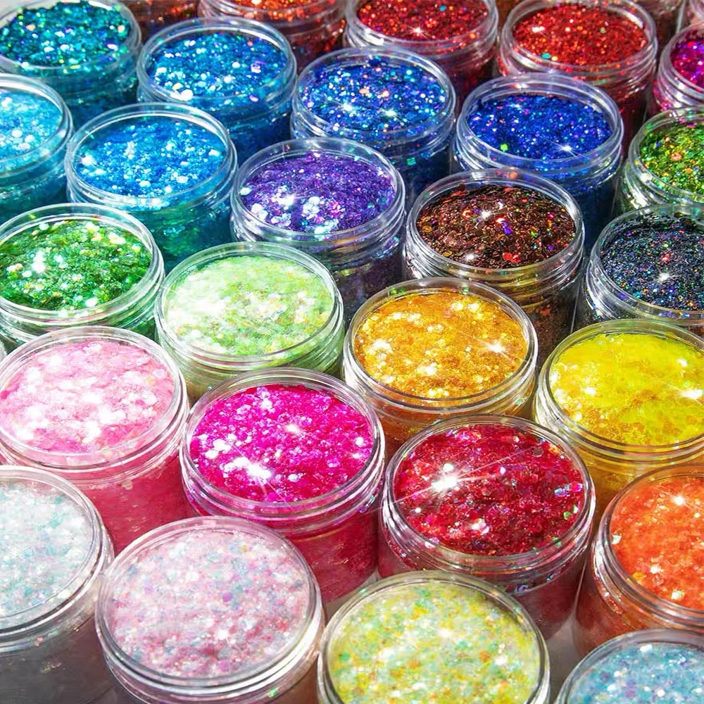 10 Colors Mixed Light Sensitive Warm Powder Sequin Mix Nail Glitter Sparkle Nail Art Powders Colors- Light Changing Nail Sequins