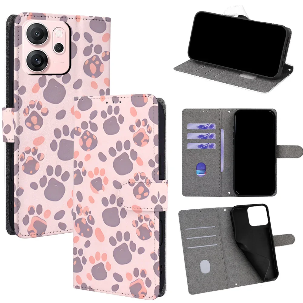 

Cute Animal Pattern Magnetic Flip Phone Cover for Oppo Find X9 X8s X7 Ultra X6 X5 X3 Pro X2/K13 R15 R11s A94 A95 K10