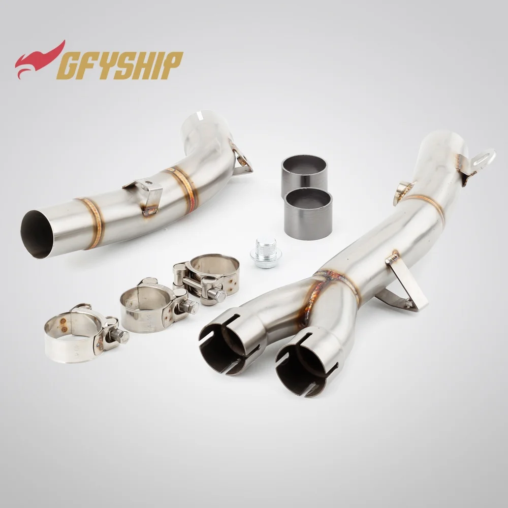 Motorcycle Exhausts Middle Link Pipes Slip-on For HONDA XL 700 V TRANSALP 2008 2009 2010 2011 2012 2013 2014 2015 2016 2017